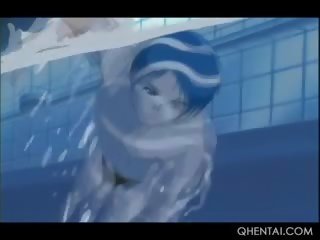 Hentai dea in grande tette prende vagina scopata cagnetto da il piscina