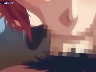 Mosaic: Redhead hentai teasing hard peter