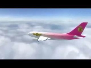Sexually aroused air hostess honey kurang ajar in plane