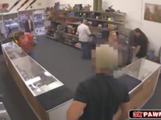 Blonde seductress Rides peter In Pawn Shop And Takes A Facial