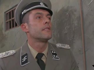Gyzyl saçly dp fucked by two soldier cocks