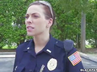 Female cops pull over black suspect and suck his member